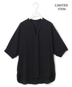 ICB L 【先行予約・WEB限定】BackSatinAmunzen 5分袖キーネックブラウス