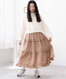 WEGO 【ウエストゴム】フリルティアードボリュームスカート