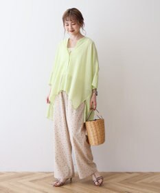 AMERICAN HOLIC 【接触冷感】Ｖネックシアー半袖ＢＩＧシャツ