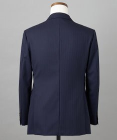 GOTAIRIKU シワになりにくい【御幸毛織/みゆきけおり】DRY SPINNER(ドライスピナー)スーツ（ネイビーストライプ）