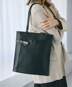 TOPKAPI 【TREASURE TOPKAPI】ベルトデザイン レザー フラット トートバッグ A4対応