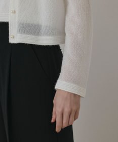 GRACE CONTINENTAL ラメフェザ－ニットカーディガン