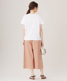 自由区 L 【洗える】コード刺繍胸元レース カットソー