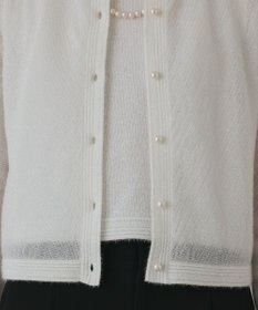 GRACE CONTINENTAL ラメフェザ－ニットカーディガン