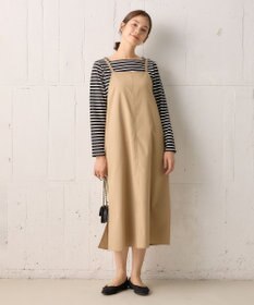 組曲 【洗える・シワになりにくい】リネン混オックスストレッチ キャミワンピース