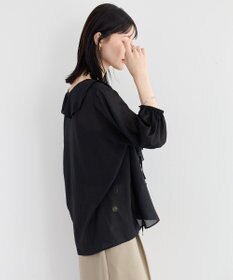 YECCA VECCA ラッフルリボンシアーブラウス