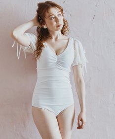 San-ai Resort（三愛水着楽園） 【San-ai Resort×PEACH JOHNコラボ】【ナイスバディ水着】パフスリーブワイヤービキニ　9M・11L　【San-ai Resort（サンアイリゾート）】