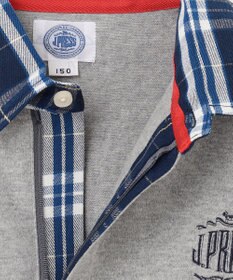 J.PRESS KIDS 【140-170cm】柄襟ラガー 長袖ポロシャツ