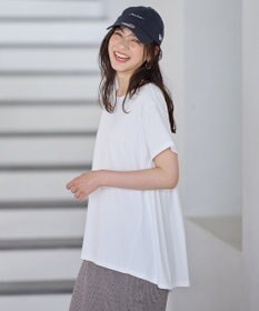 ANY L 【汗ジミ防止加工】シルケットスムースバックギャザーチュニック