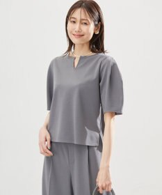 組曲 S 【WEB限定】ジョーゼットジャージーランタンスリーブ5分袖 ブラウス