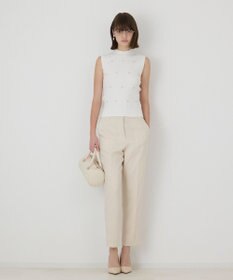 GRACE CONTINENTAL ビジューリブニットトップ