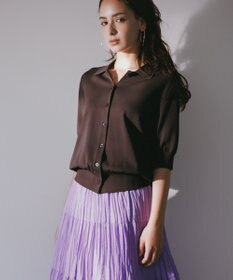 UNFILO スゴ機能美ニット 衿付カーディガン ブラウン