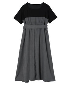 Green Parks 共ベルト付きビスチェ風ドッキングワンピース