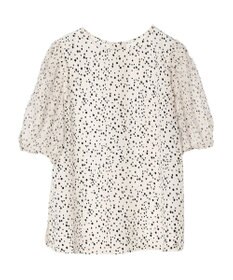 Green Parks 異素材ドットブラウス