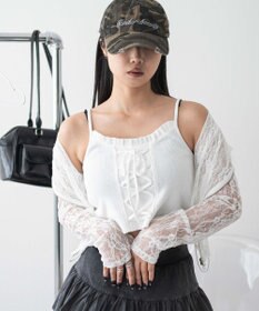 WEGO レースアップデザインキャミ