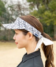 FILA GOLF／marie claire 【FILA GOLF】取り外し可能リボン付きサンバイザー