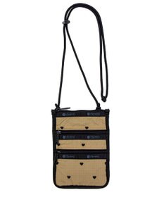 LeSportsac CROSSBODY PHONE BAG/モカブラックハートエンブロイダリー