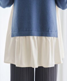 Tiaclasse 【洗える】ヴィンテージサテンニットコンビチュニック