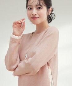 Tiaclasse 【洗える】ヴィンテージサテンニットコンビチュニック