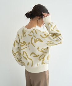 YECCA VECCA アート柄ふくれジャガードニット