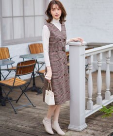 ANY SIS 【美人百花10月号掲載】リバーシブルチェックラップ ワンピース