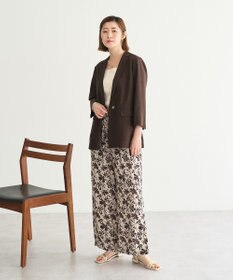 YECCA VECCA アートプリントスリットワイドパンツ