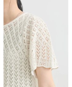 earth music&ecology 裾レース透かしニットプルオーバー