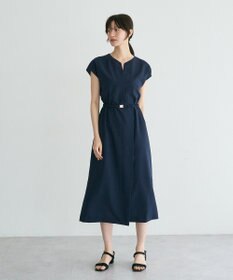 YECCA VECCA リネンライクスキッパーワンピース