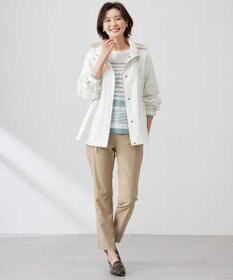 J.PRESS LADIES 【セットアップ対応・洗える】セルロースリネンストレッチ テーパード パンツ