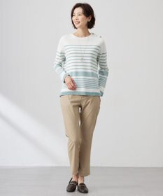 J.PRESS LADIES 【セットアップ対応・洗える】セルロースリネンストレッチ テーパード パンツ