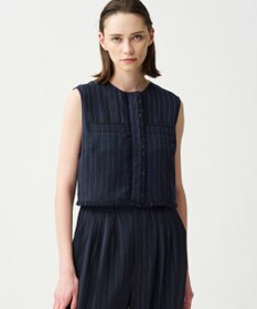 uncrave リネンライクツイル ジレブラウス