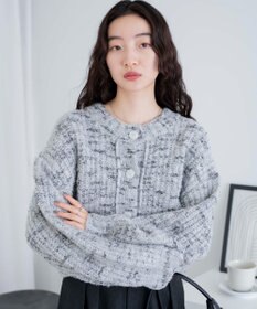 WEGO ミックスブークレ2WAYカーディガン