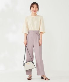 ANY SIS 【セットアップ対応】リネンライク ワイドパンツ