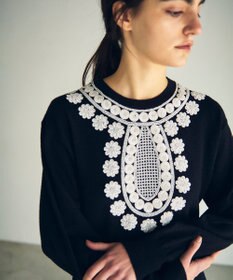 GRACE CONTINENTAL エスニック刺繍ニットワンピース