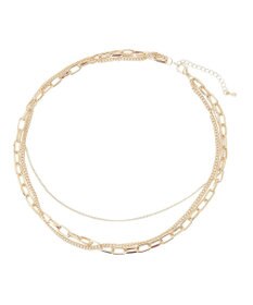 YECCA VECCA 3連チェーンMIXネックレス