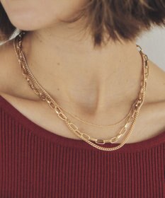 YECCA VECCA 3連チェーンMIXネックレス