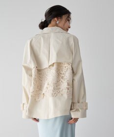 YECCA VECCA レースMIXショートトレンチコート