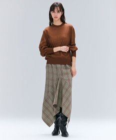 BEIGE， SELMA / チェックウールラッフルスカート