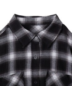 WEGO フリンジチェックBIGネルシャツ