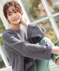 Tiaclasse L 【洗える】リラックス感のあるラグランスリーブニット