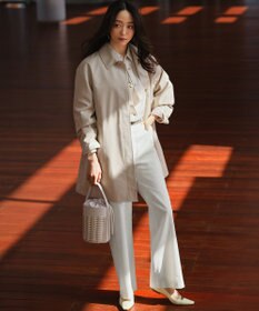 23区 リネンレーヨンストレッチ ワイドパンツ