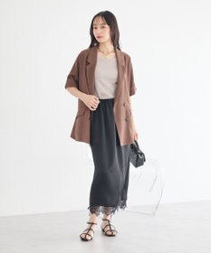 earth music&ecology サテンレーススカート