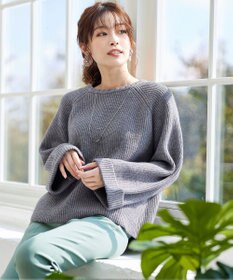 Tiaclasse L 【洗える】リラックス感のあるラグランスリーブニット