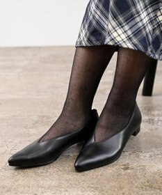 Pointer 日本製 本革 生活防水機能付きVカットパンプス