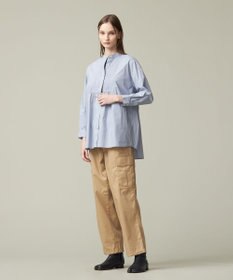 J.PRESS YORK STREET 【WOMEN】コットンタイプライター バンドカラーブラウス