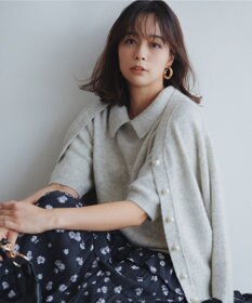 組曲 【加藤ローサさん着用 / 前後着用可】スパンコールヤーン カーディガン