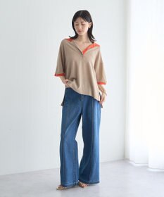 YECCA VECCA 配色ワイドポロニット