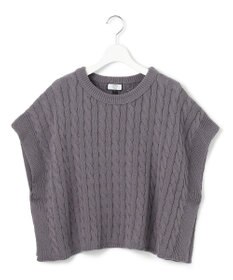 J.PRESS YORK STREET 【WOMEN】コットンニット ケーブルポンチョ