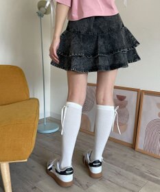 WEGO デニムフリルミニスカート