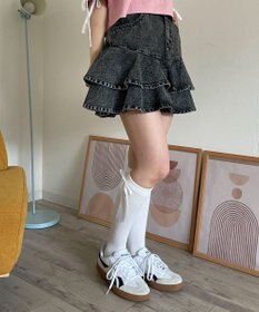 WEGO デニムフリルミニスカート
